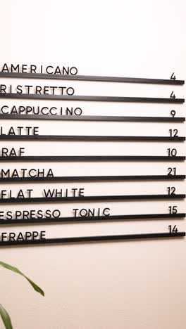 coffee shop menu