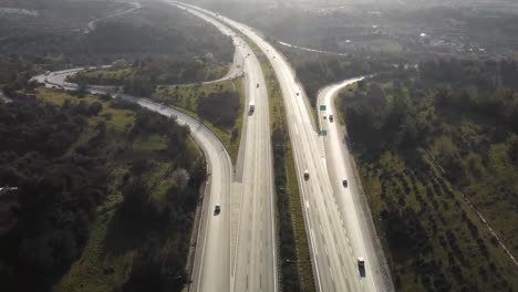 Aerial-view-of-highway-junctions-with-roundabout