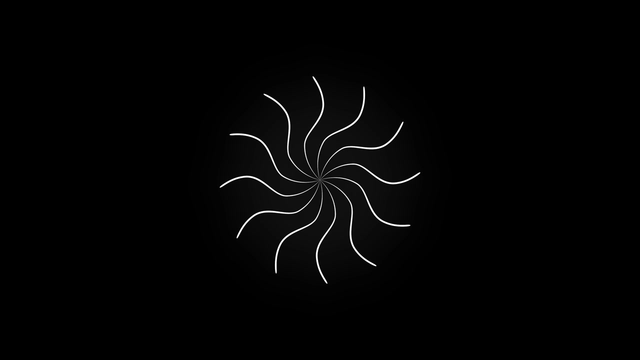 Abstract White Circular Loading Animation on Black Background