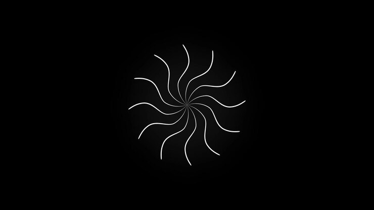 Abstract White Circular Loading Animation on Black Background