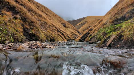 serene mountain stream in autumn valley