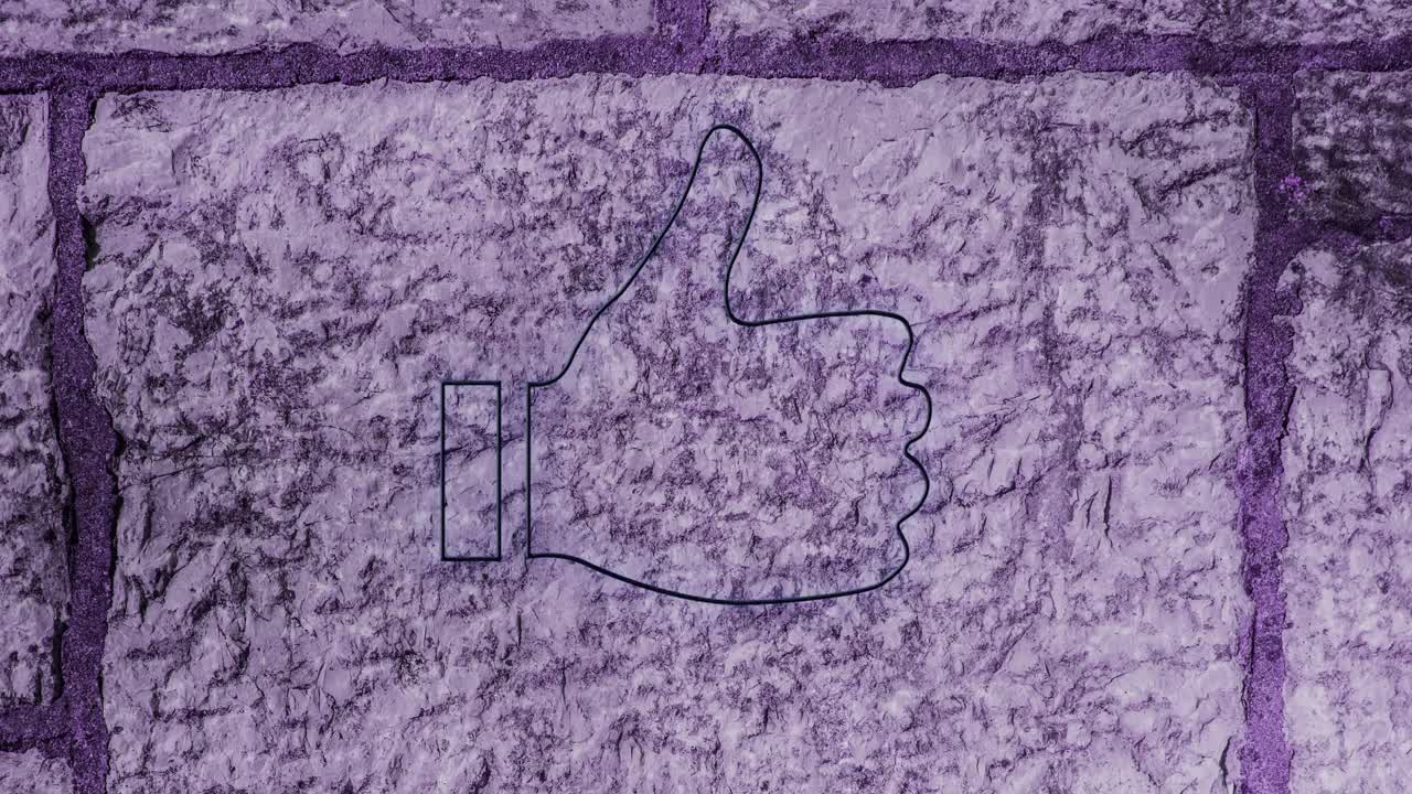 pulgares hacia abajo signo de neón en la pared de ladrillo 4k