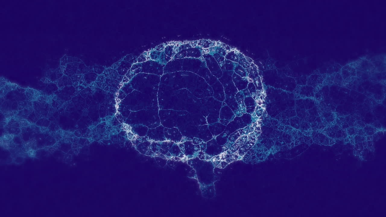 animation of digital brain model over blue background | freepik