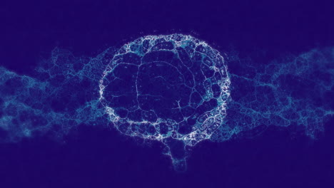 animation eines digitalen gehirnmodells auf blauem hintergrund