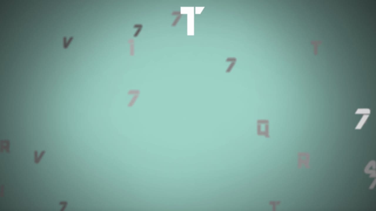 녹색 배경에 떠다니는 변화하는 숫자와 알파 ⁇ 의 디지털 애니메이션