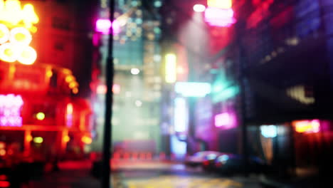 la calle de la ciudad de la noche cyberpunk