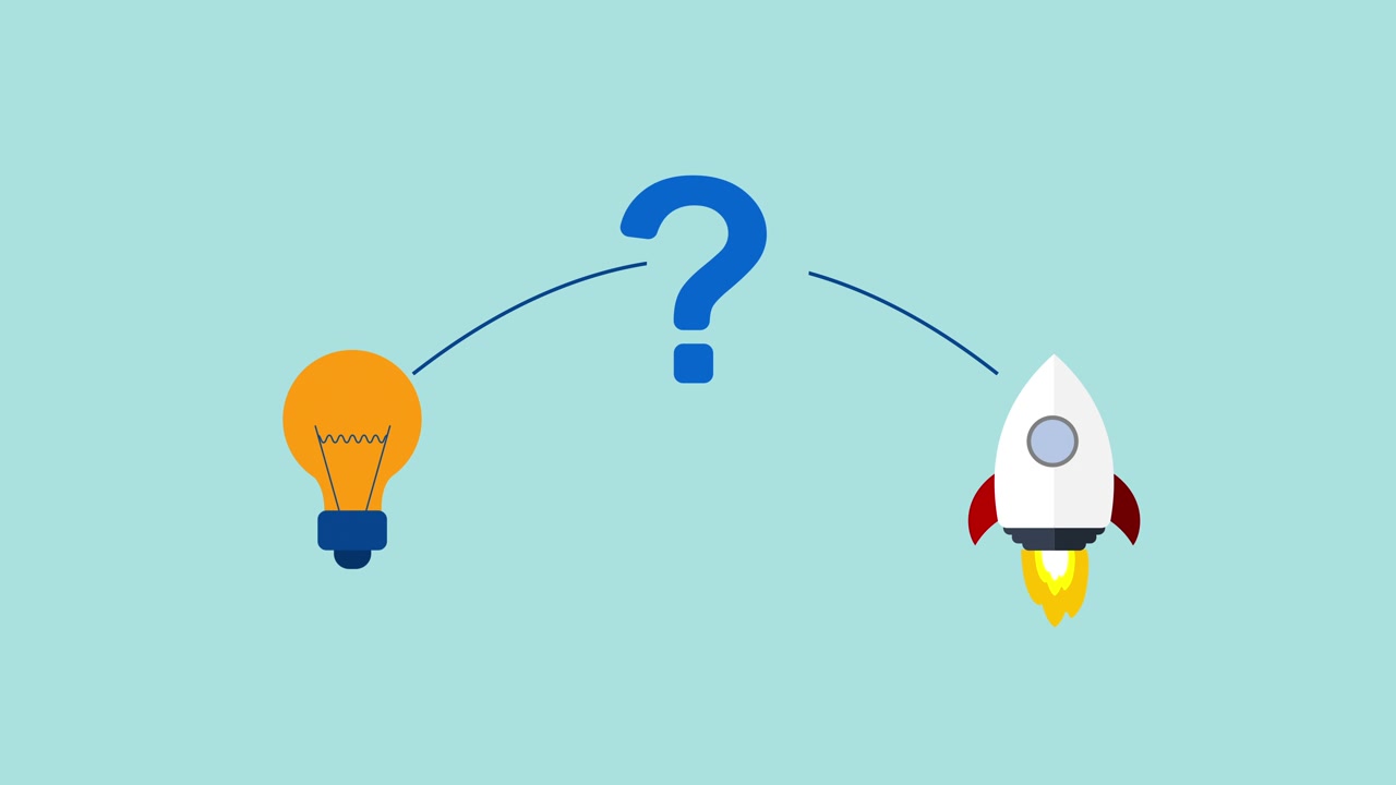 Animated Concept of Idea Transforming into a Successful Startup Launch
