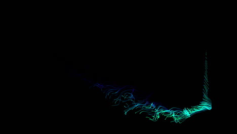 colorful particles abstract waves flying from left to right with alpha matte elements beautiful fluid smooth motion animation in out stardust 3d particle stimulation glow wind realistic gradient
