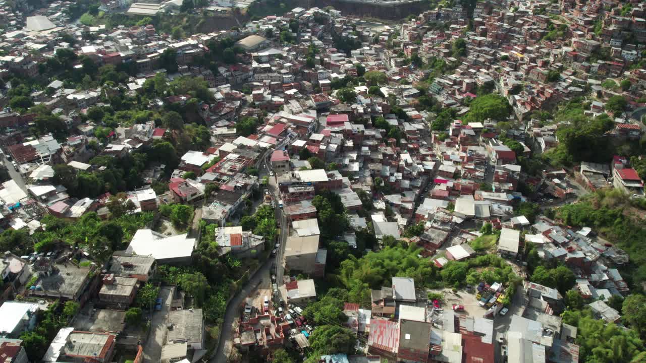 The vibrant neighborhood nazareno in petare, miranda, venezuela, aerial view