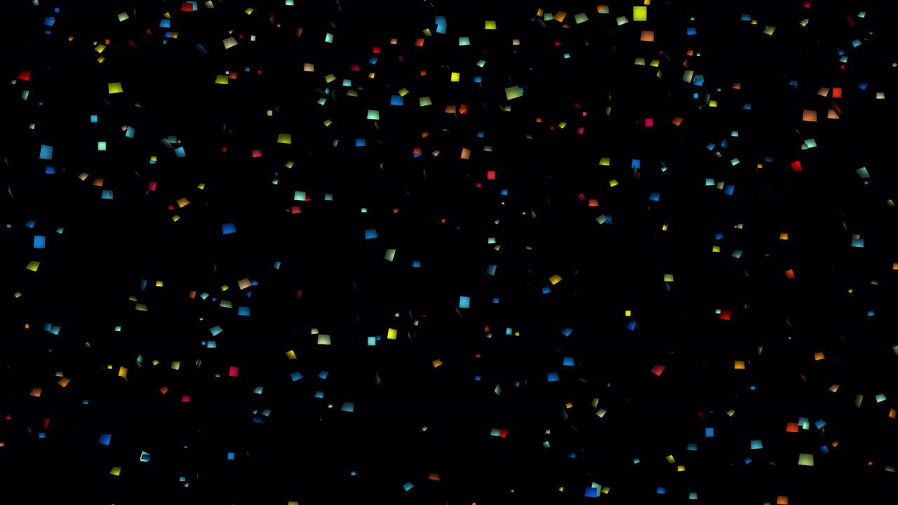 Animação de Confetes Coloridos Caindo em Canal Alpha.