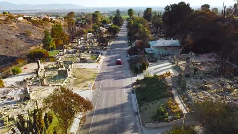 aerial over entire street of hillside homes destroyed by fire in ventura california following the thomas wildfire in 2017 9