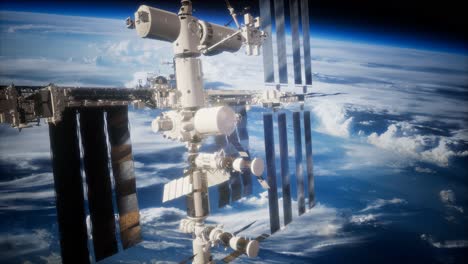 estación espacial internacional en el espacio exterior sobre el planeta tierra