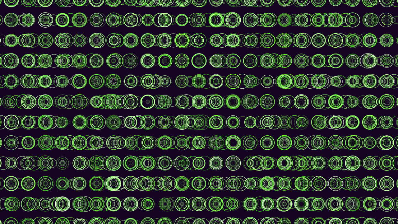 Mesmerizing green circle pattern on black background