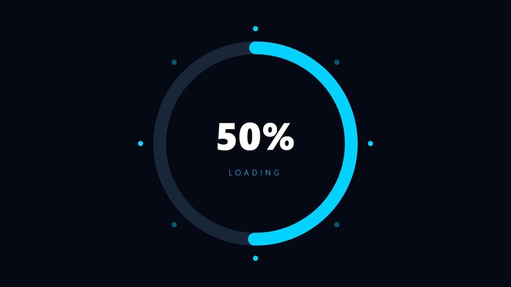 Animazione circolare di progresso digitale con contatore percentuale