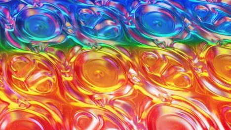fondo abstracto en bucle. hermosa superficie ondulada iridescente de líquido con patrón, color de gradiente y ondas de flujo en él. arco iris brillante y fluido mate. bg creativo brillante con animación suave y suave.
