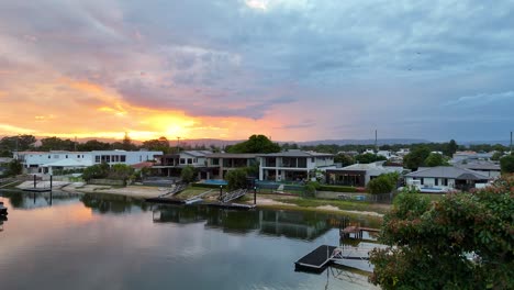 timelapse of sunset over suburban gold coast