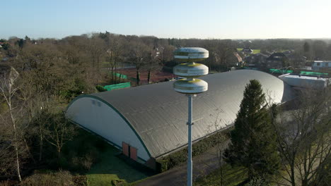 Jib-down-of-Dutch-air-raid-siren-on-a-pole-in-the-Netherlands