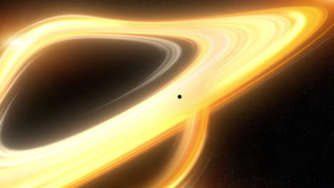 a swirling vortex of intense gravitational forces create visual distortions as light bends and stretches around the event horizon create by the mysterious and awe-inspiring power of black holes