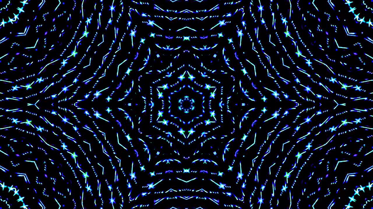 Bright abstract light governing blue color, kaleidoscope