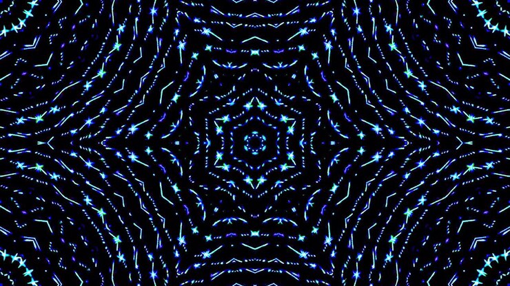 Bright abstract light governing blue color, kaleidoscope
