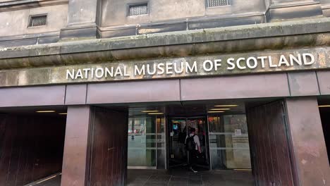 visitors entering the national museum of scotland