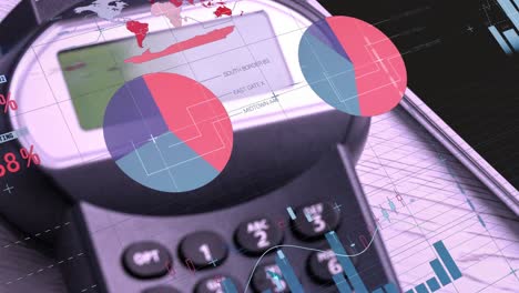 animation of financial data processing over credit card terminal