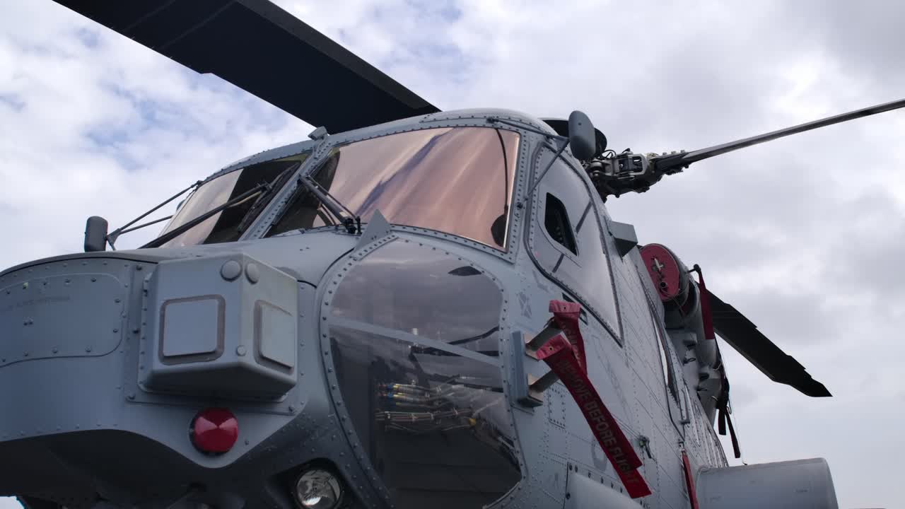 Sensors and Equipment on Exterior Cockpit of a CH-148 Helicopter CU