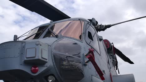 sensors and equipment on exterior cockpit of a ch-148 helicopter cu