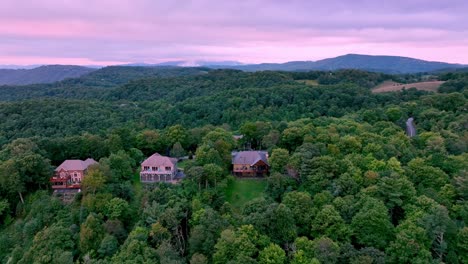 summer homes, vacation homes, luxury homes at sunrise aerial near boone nc, north carolina