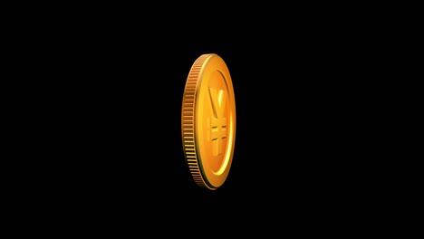 4k yen coin rotation loop cartoon shade color yen coin are rotation loop 360