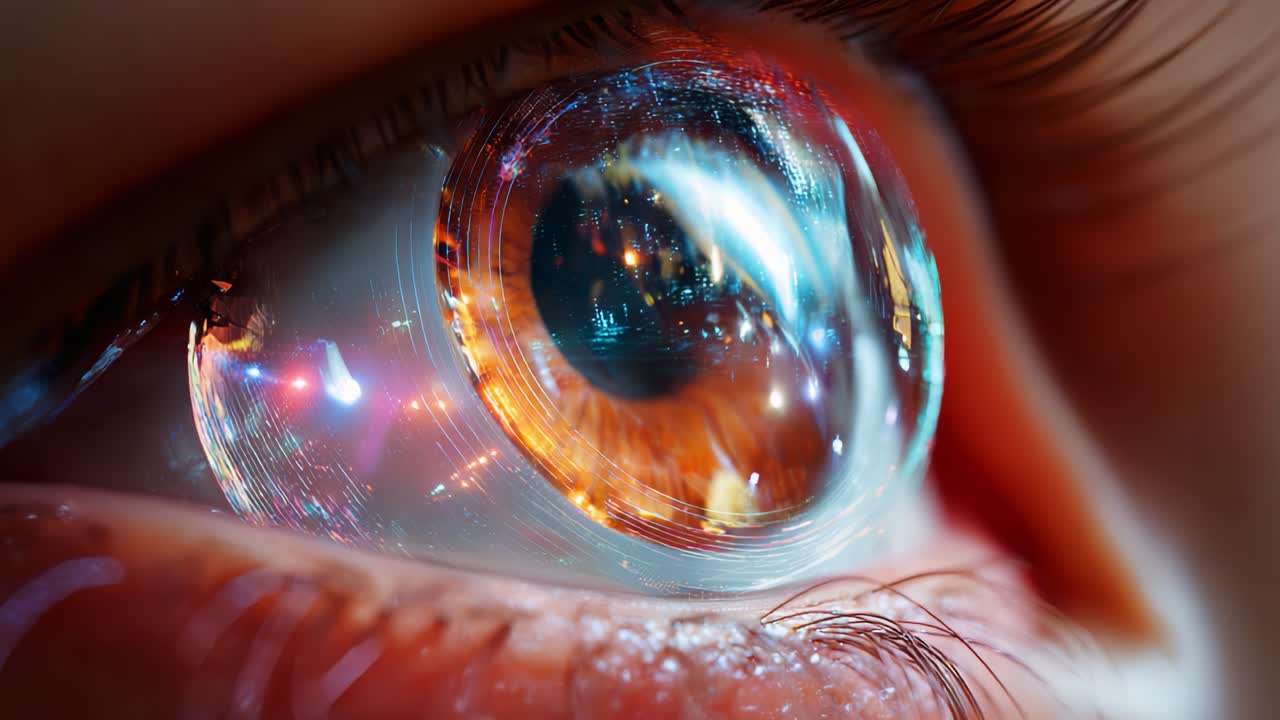Captivating Close-Up of an Eye Reflecting an Enigmatic World: A Journey into the Depths of Vision, Color, and Mind, Showcasing the Intricacies of Perception and Imagination