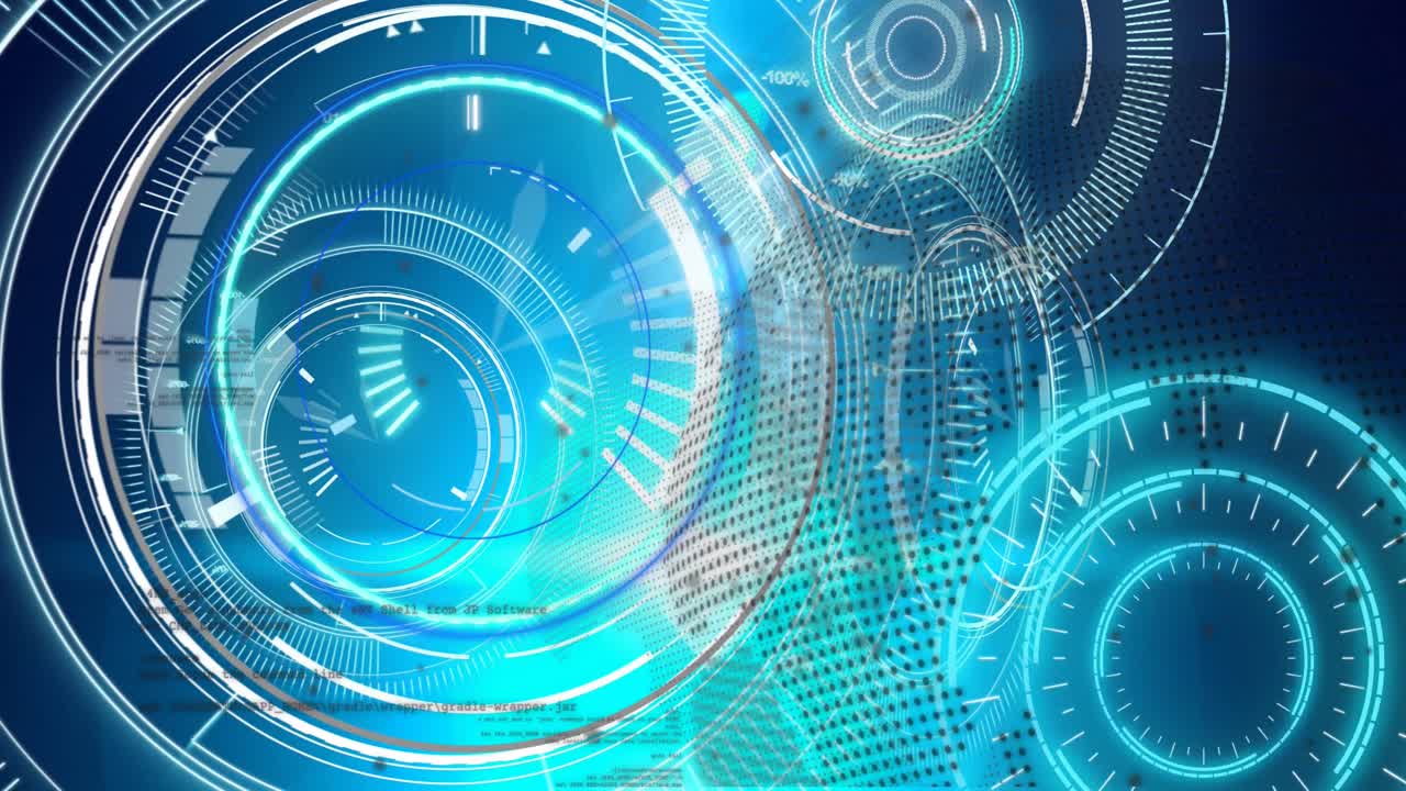 지구의 애니메이션, 순환 원 및 해군 배경에 대한 데이터