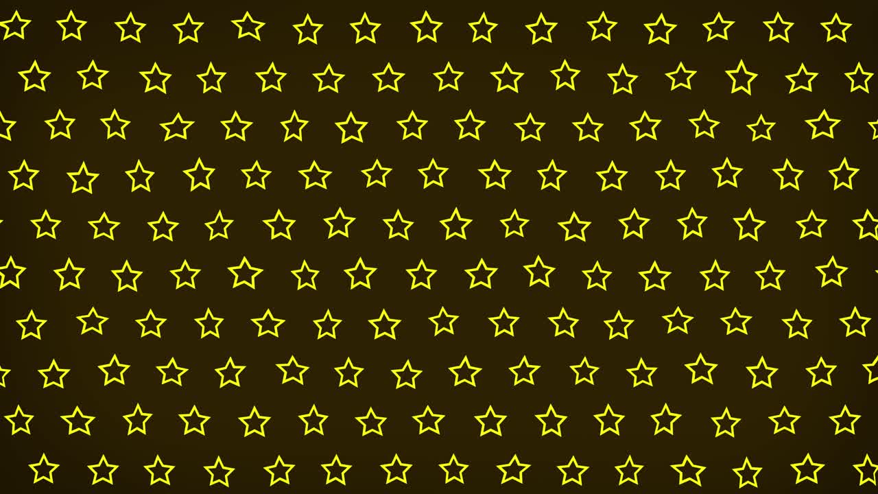 Formas de estrella delineadas con trazos de movimiento lento con patrones geométricos que brillan e intermiten sobre un fondo degradado oscuro, efectos visuales, motion graphics dinámicos, líneas abstractas, colores amarillo limón