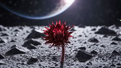 red flower on the moon