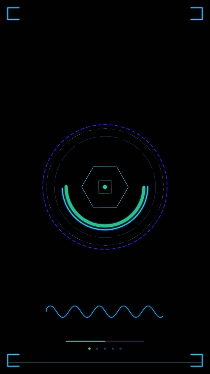 Futuristic Digital Interface HUD with Rotating Circular Elements
