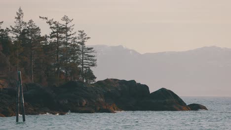 beautiful sunset over the pacific ocean, sunshine coast british columbia canada