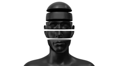 human black body abstract concept art on white color. realistic 3d character man or woman in creative modern motion style. minimal graphic colorful psychedelic design. bright fashion loop animation.