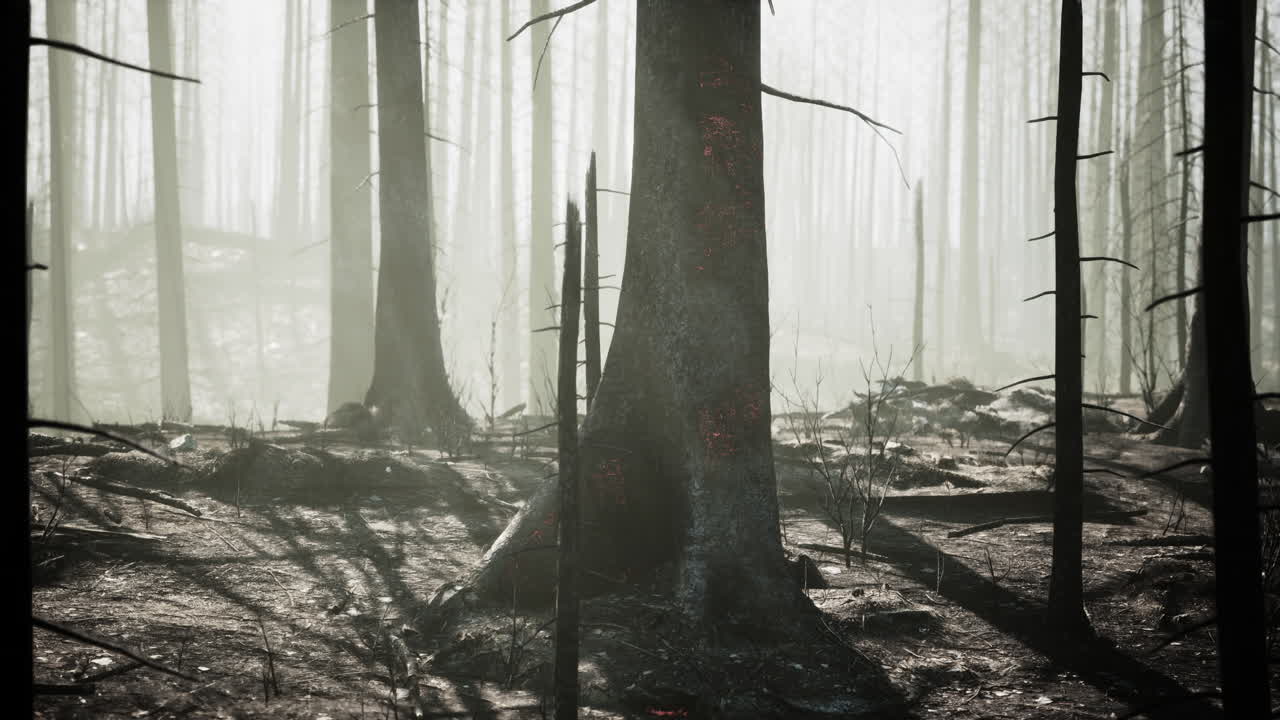 산불로 불타버린 숲