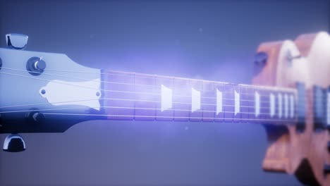 electric guitar on blue background