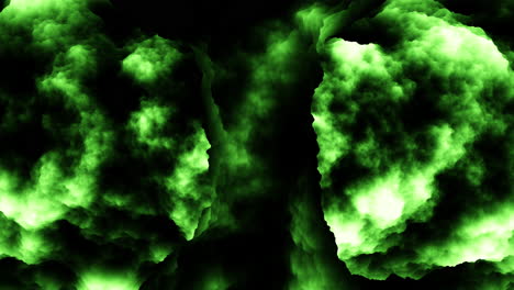 enchanting 3d green clouds illuminate sky with radiant light