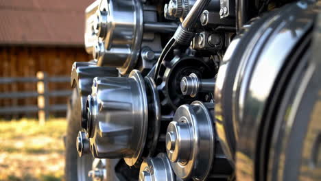 close-up of intricate metallic engine or machine components