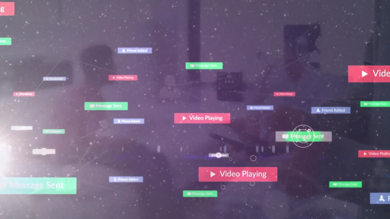 비즈니스 사람들에 대한 아이콘과 연결 네트워크의 애니메이션