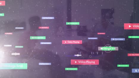 animación de la red de conexiones con iconos sobre personas de negocios