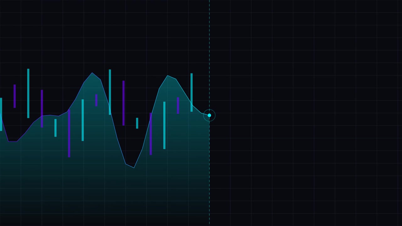 Animated Financial Stock Market Chart Showing Fluctuating Data Trends