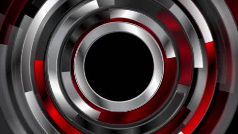 technology abstract motion background with metallic red round shapes