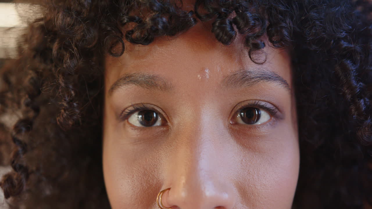 Close-up of person face, focusing on their eyes and expression