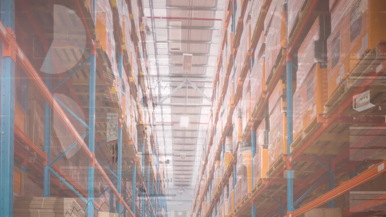 倉庫上での財務データ処理のアニメーション