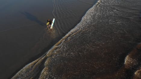 surfisti che camminano lungo il litorale