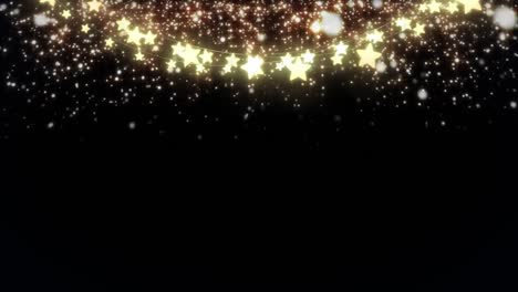 Animation-of-stars-and-light-spots-over-black-background