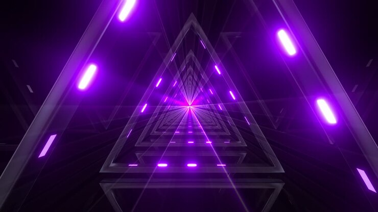 Purple Neon Triangle Tunnel